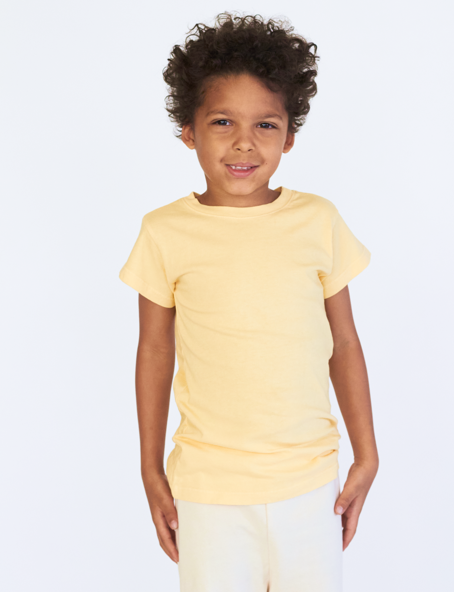 the bestselling organic lil' classic tee shirt in butter yellow
