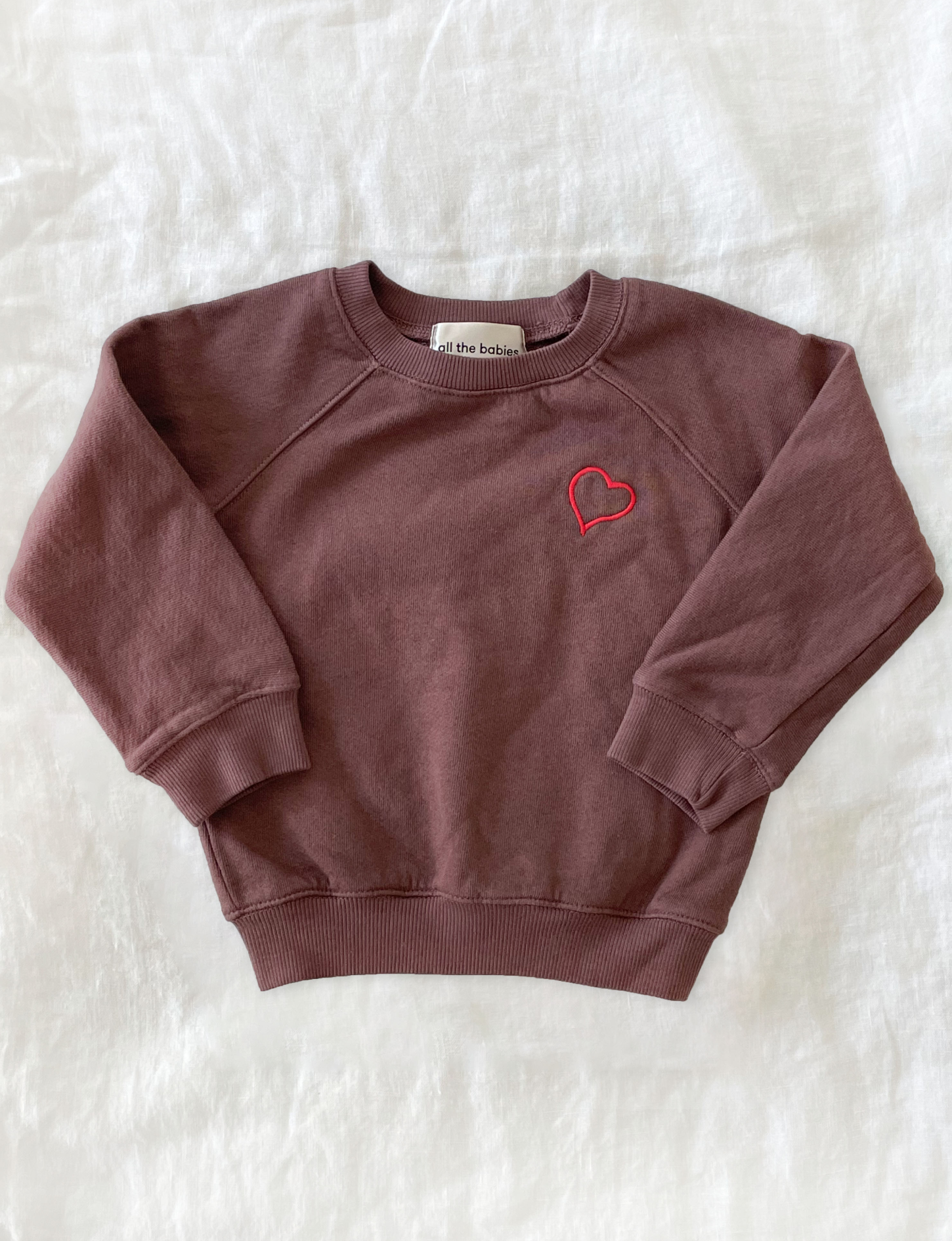 embroidered heart crewneck baby